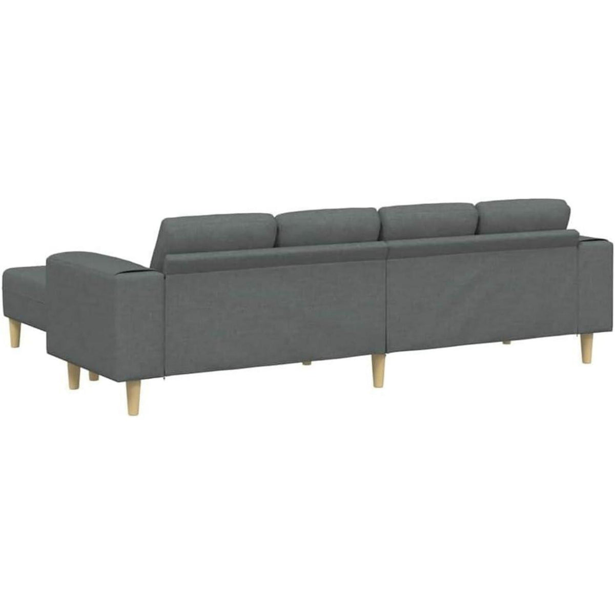 Modernes Cord Polstersofa 3-teilig Dunkelgrau mit Ottomane