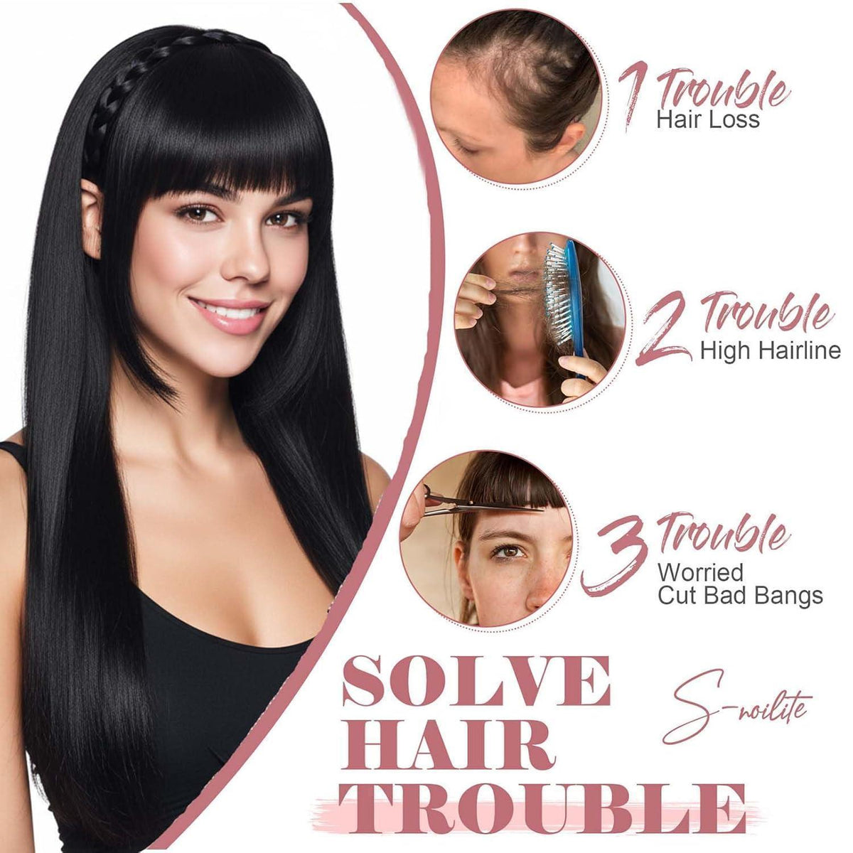 Stirnband mit Pony – Aschblond Mix | Haarverlängerung & Haarteil