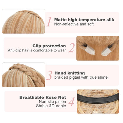 Stirnband mit Pony – Dunkelblond Mix mit Blondblond