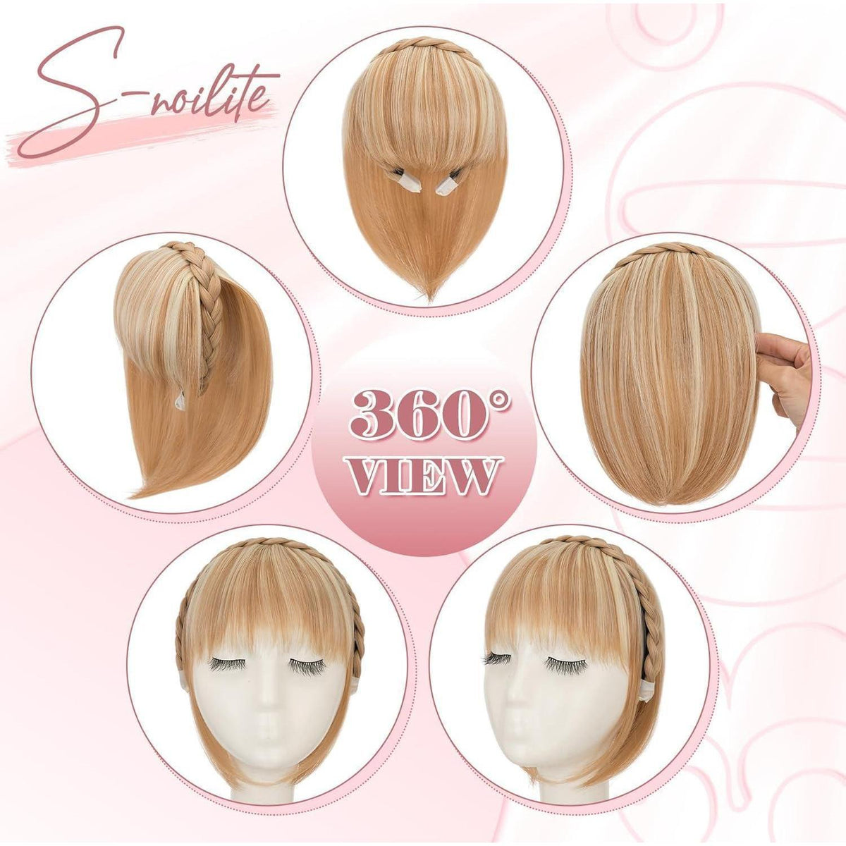 Stirnband mit Pony – Dunkelblond Mix mit Blondblond