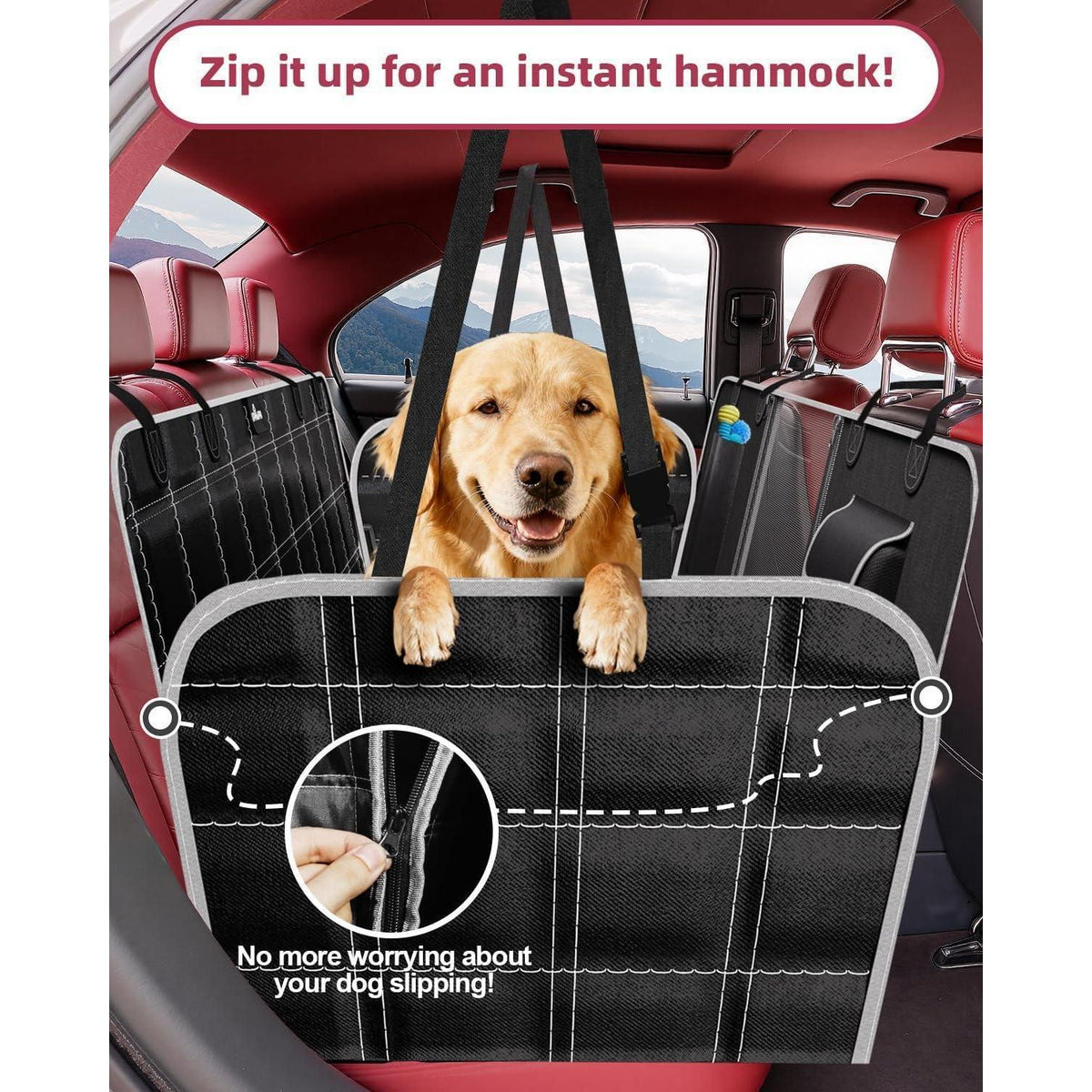 Hundedecke Auto Rückbank Wasserdicht Kratzfest mit Seitenschutz