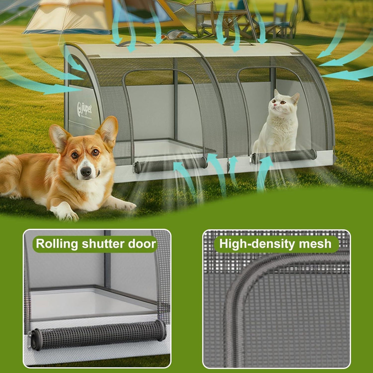 Faltbarer Autositz für 2 Katzen/Hunde – Sicher & Waschbar