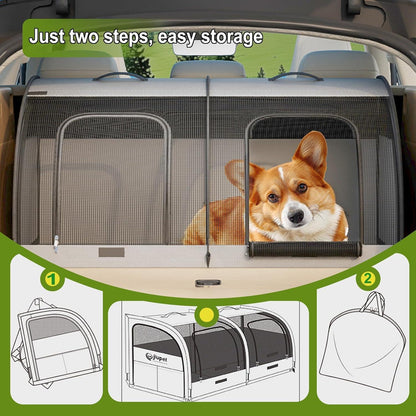 Faltbarer Autositz für 2 Katzen/Hunde – Sicher & Waschbar