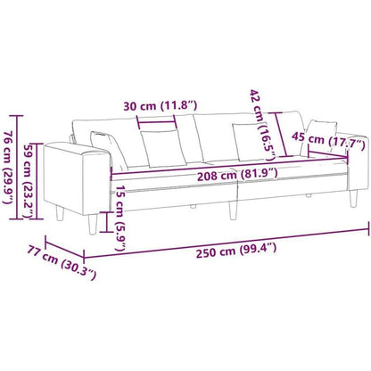 Samt Wohnlandschaft Blau – Modernes Sofa mit Eckarmlehnen