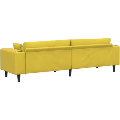 Gelbe Samt Wohnlandschaft mit Eckarmlehnen 210 cm