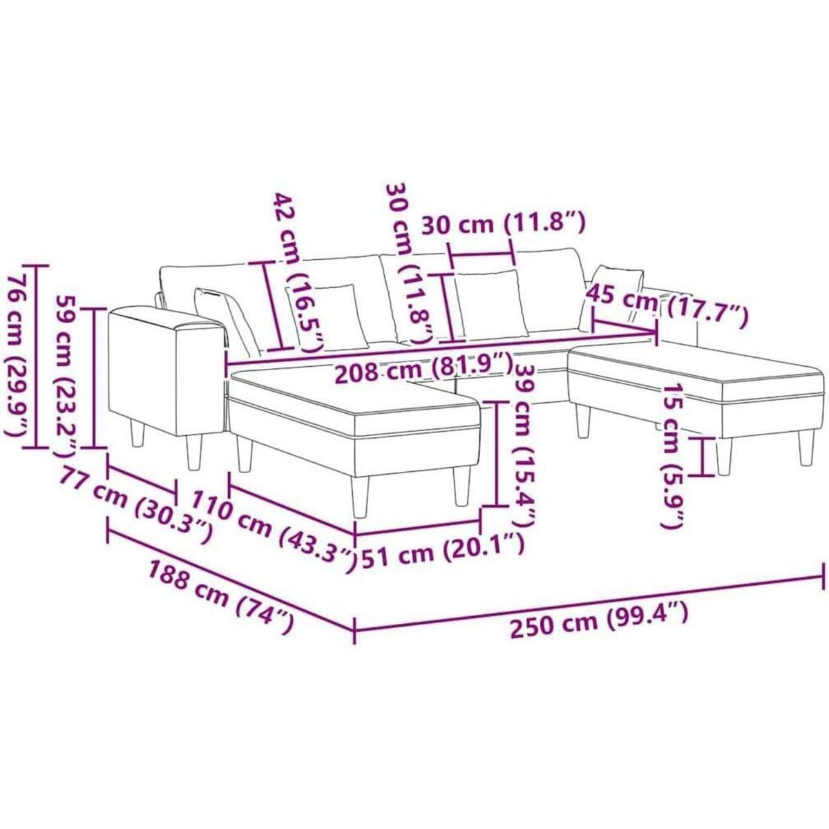 U-förmiges Schlafsofa Dunkelgrün, Samt Wohnlandschaft