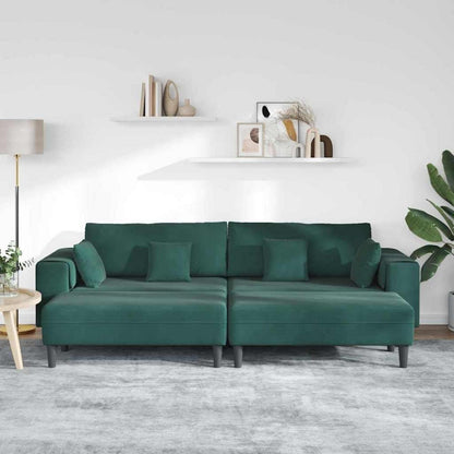 U-förmiges Schlafsofa Dunkelgrün, Samt Wohnlandschaft