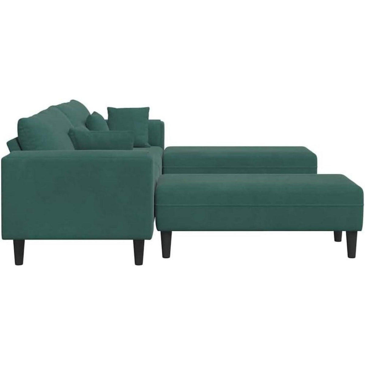 U-förmiges Schlafsofa Dunkelgrün, Samt Wohnlandschaft