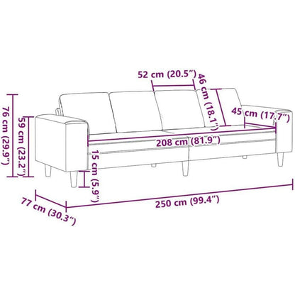 Modernes Samtsofa Creme – Wohnzimmer Sofa für kleine Räume
