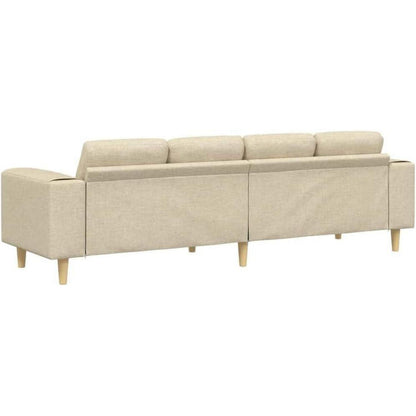Modernes Samtsofa Creme – Wohnzimmer Sofa für kleine Räume