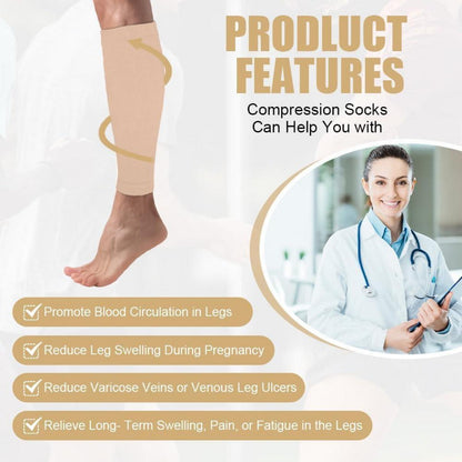Kompression Wadenbandage für Sport & Alltag, Beige