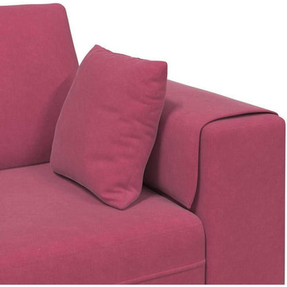 Weinrotes Samt Sofa mit breiten Armlehnen, 208 cm
