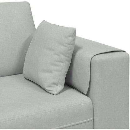 Polstersofa Samt Grau 208cm mit Ottomane & Kissen