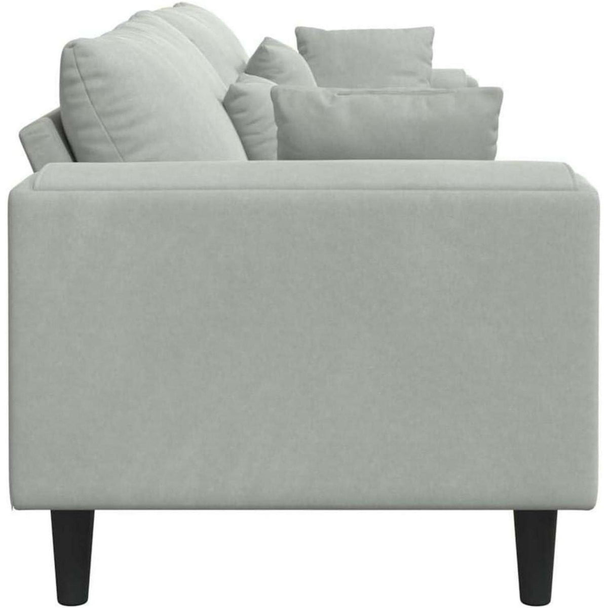 Polstersofa U-Form Sofa mit Kissen, Hellgrau, Samt