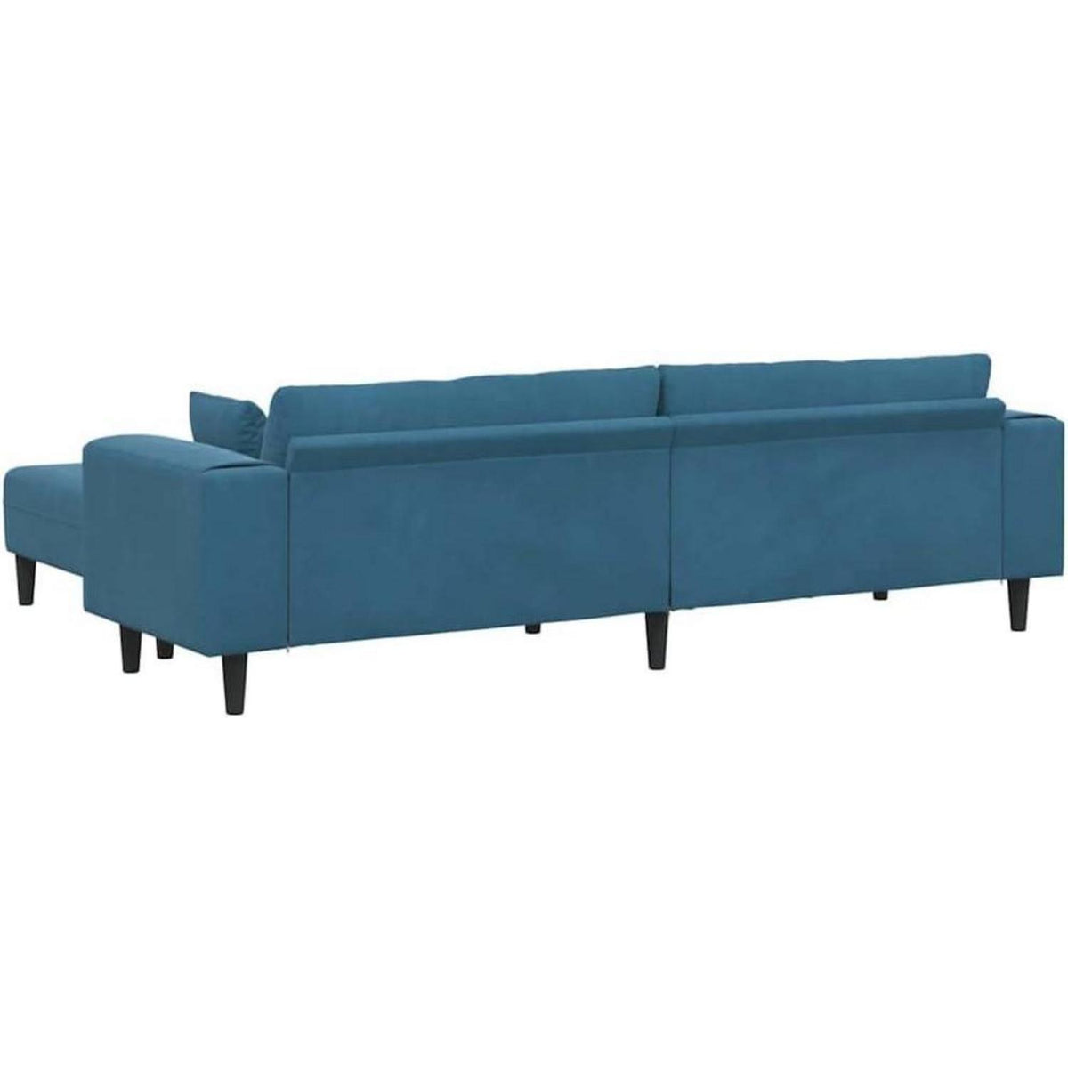 Samt Wohnlandschaft mit Schlaffunktion & Ottomane, Blau