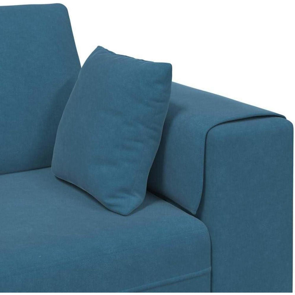 Samt Wohnlandschaft mit Schlaffunktion & Ottomane, Blau