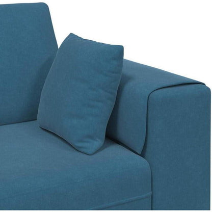 Samt Wohnlandschaft mit Schlaffunktion & Ottomane, Blau