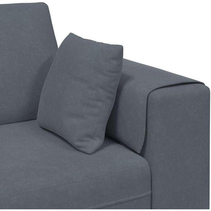 Samt Wohnlandschaft Ecksofa Dunkelgrau 208 cm