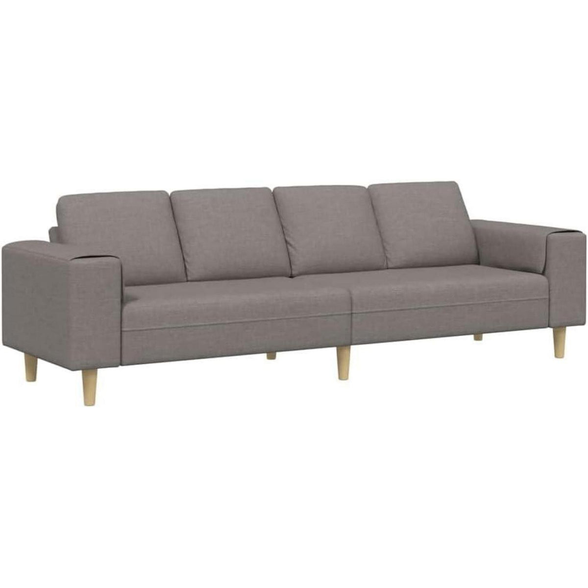 Modernes Schlafsofa 4-Sitzer mit Schlaffunktion – Taupe Stoff