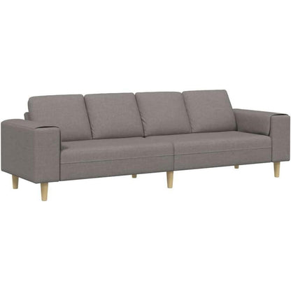 Modernes Schlafsofa 4-Sitzer mit Schlaffunktion – Taupe Stoff