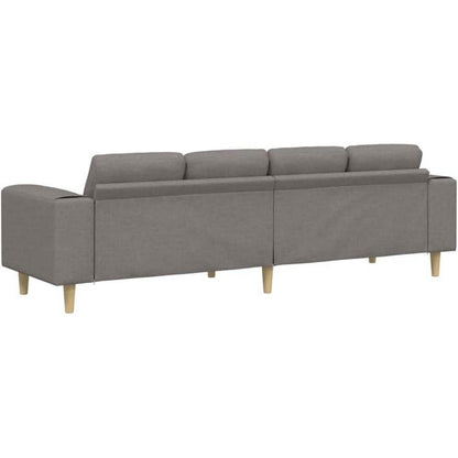 Modernes Schlafsofa 4-Sitzer mit Schlaffunktion – Taupe Stoff