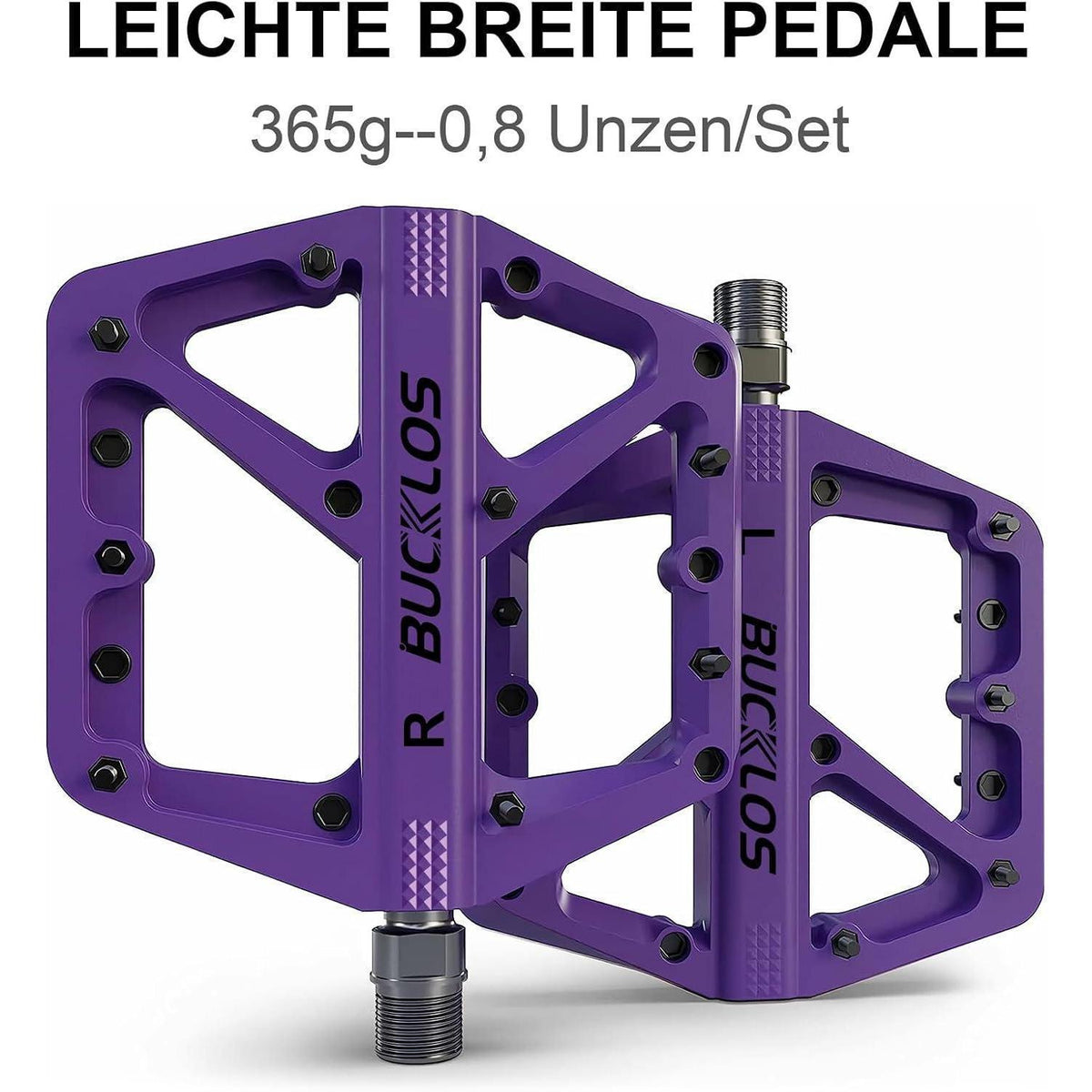 Nylon Fahrradpedale – Große Plattform, Violett, 9/16"