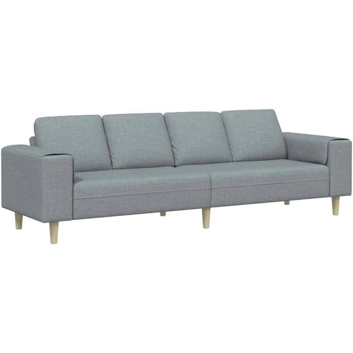 Modernes Cord Polstersofa – Hellgrau, 250x188x76 cm