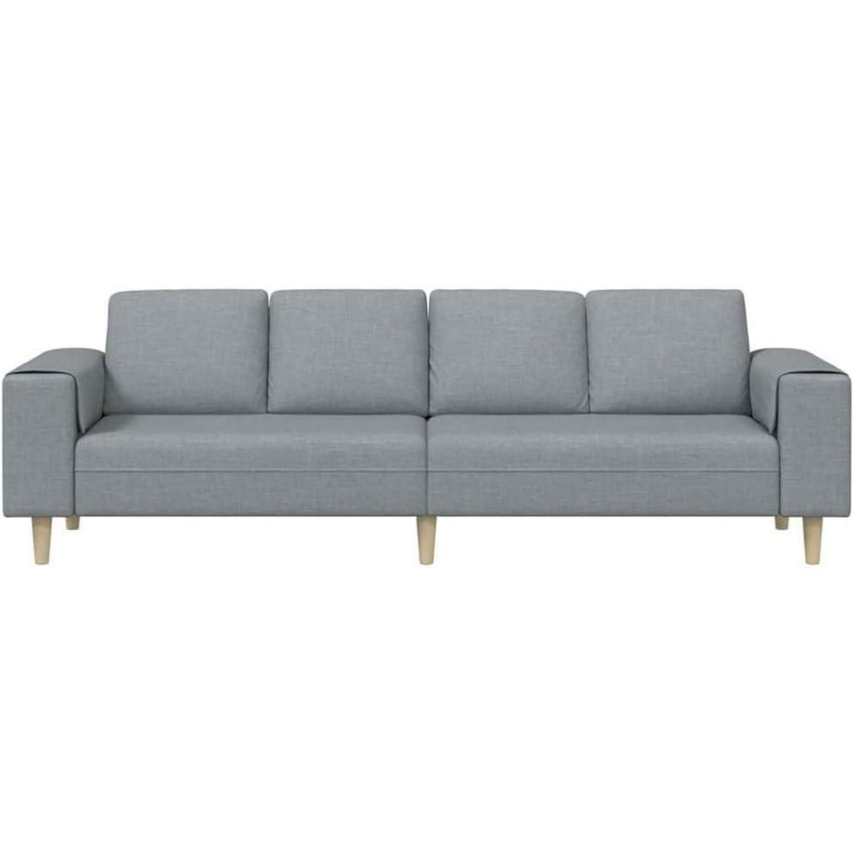 Modernes Cord Polstersofa – Hellgrau, 250x188x76 cm