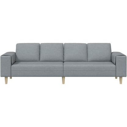 Modernes Cord Polstersofa – Hellgrau, 250x188x76 cm