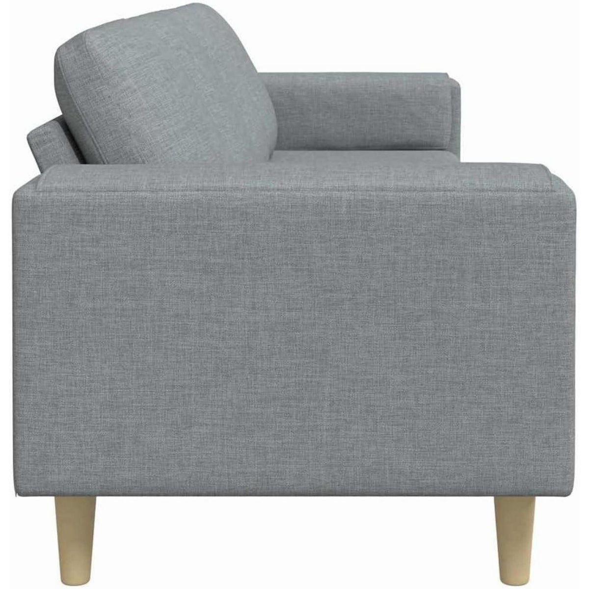 Modernes Cord Polstersofa – Hellgrau, 250x188x76 cm