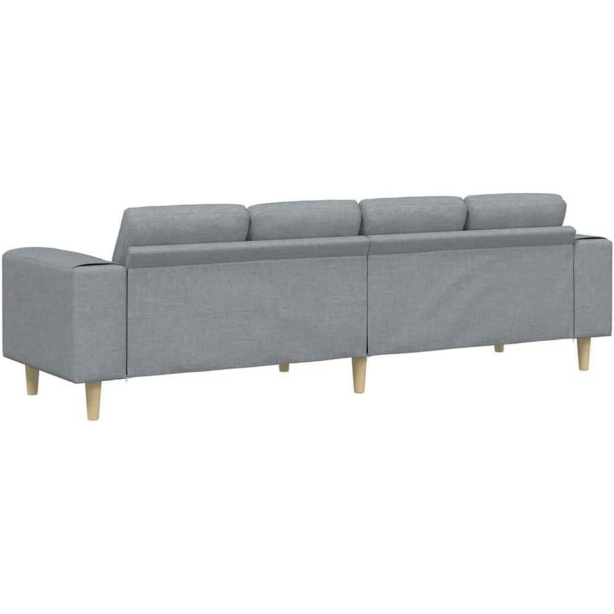 Modernes Cord Polstersofa – Hellgrau, 250x188x76 cm