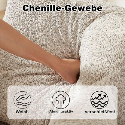 Modulares Ecksofa mit Chaiselongue, Beige