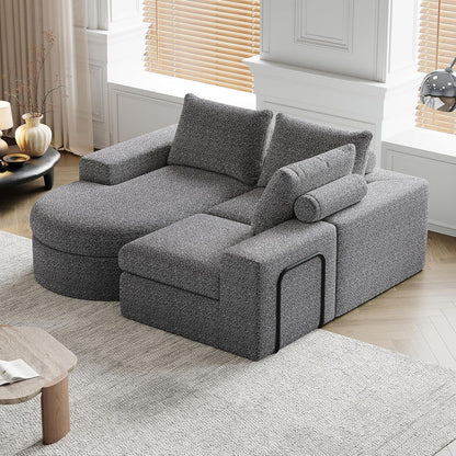 Modulares Ecksofa mit Chaiselongue, Grau – 251x160x81cm