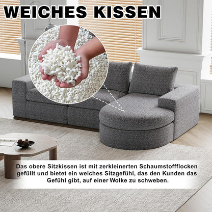 Modulares Ecksofa mit Chaiselongue, Grau – 251x160x81cm