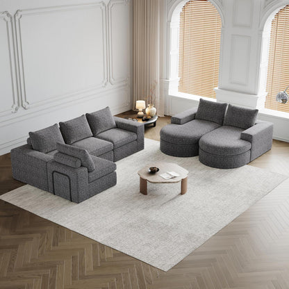 Modulares Ecksofa mit Chaiselongue – Grau, 322 x 271 cm