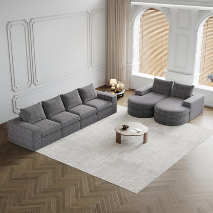 Modulares Ecksofa mit Chaiselongue – Grau, 322 x 271 cm