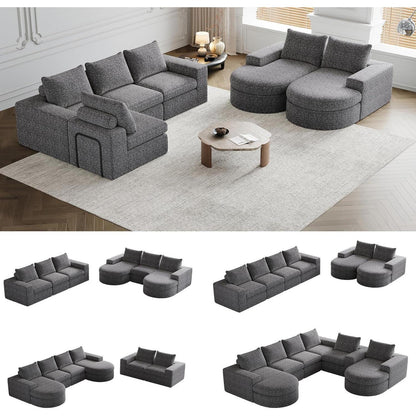 Modulares Ecksofa mit Chaiselongue – Grau, 322 x 271 cm