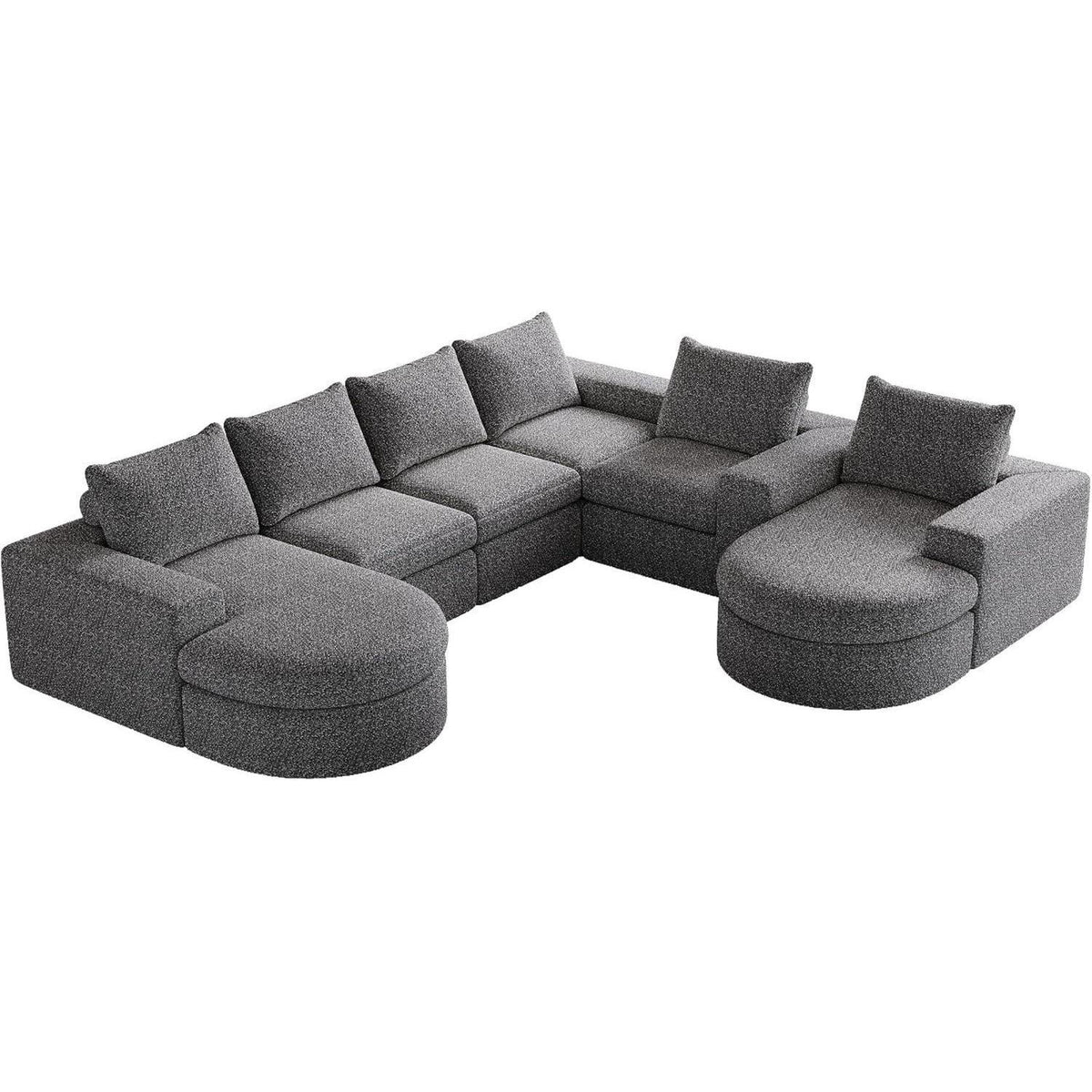 Modulares Ecksofa mit Chaiselongue – Grau, 322 x 271 cm