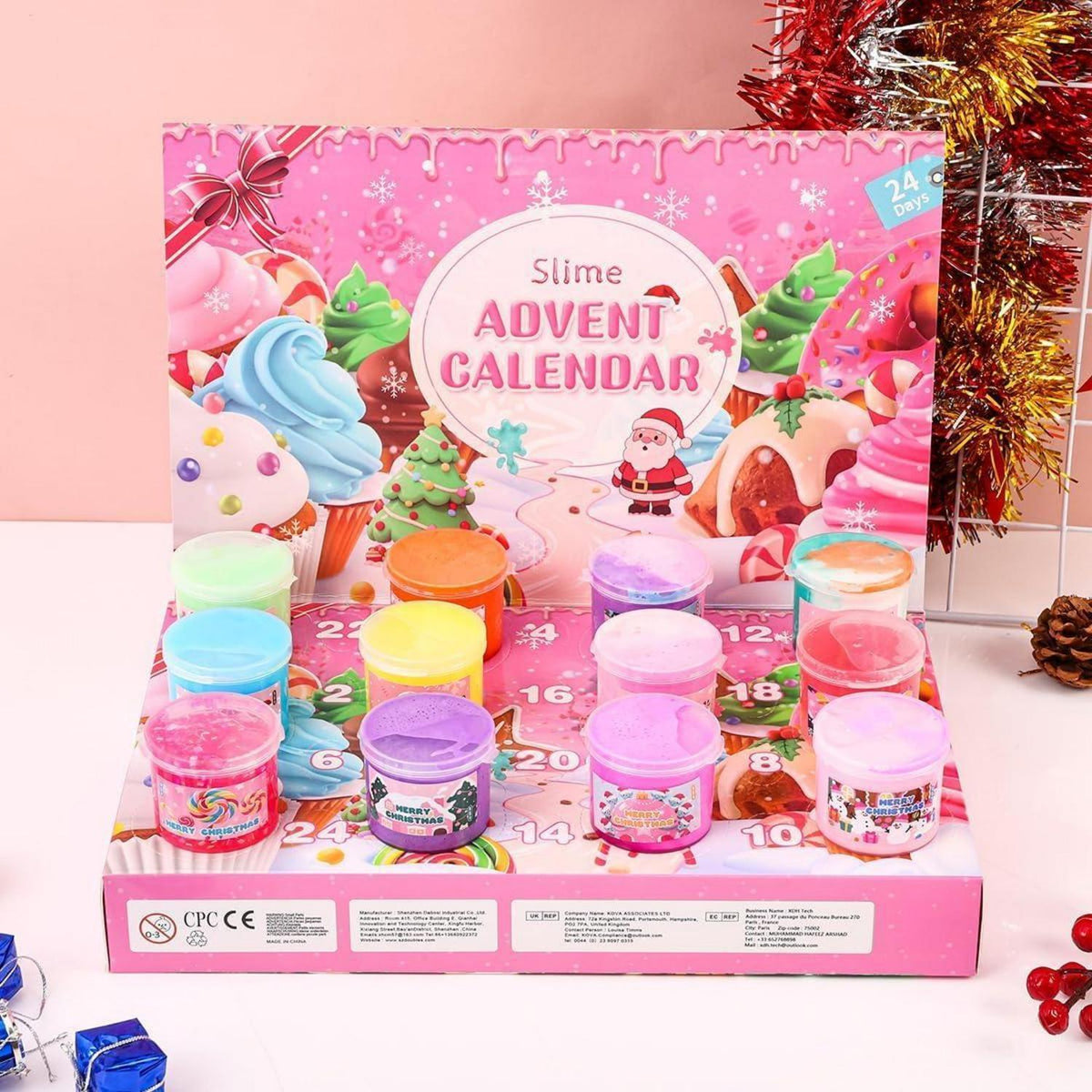 Schleim Adventskalender Weihnachten 2026 für Kinder Rosa