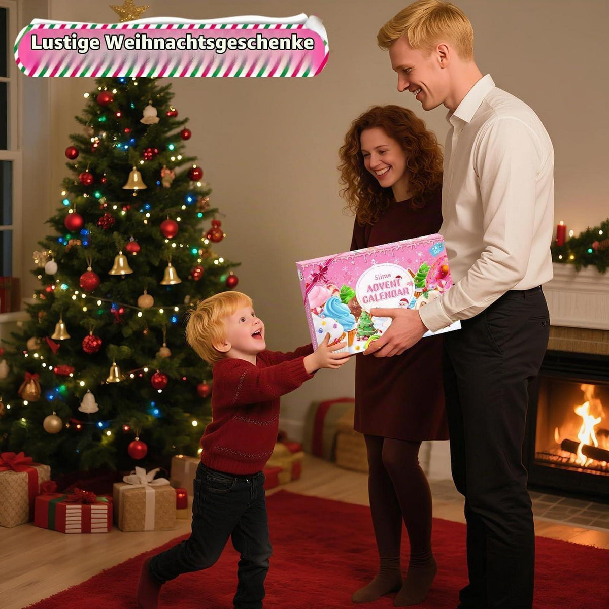 Schleim Adventskalender Weihnachten 2026 für Kinder Rosa