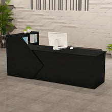 Moderner Empfangstresen mit Regalen – 250x60x100cm Schwarz