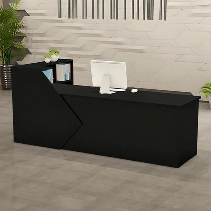 Moderner Empfangstresen mit Regalen – 250x60x100cm Schwarz