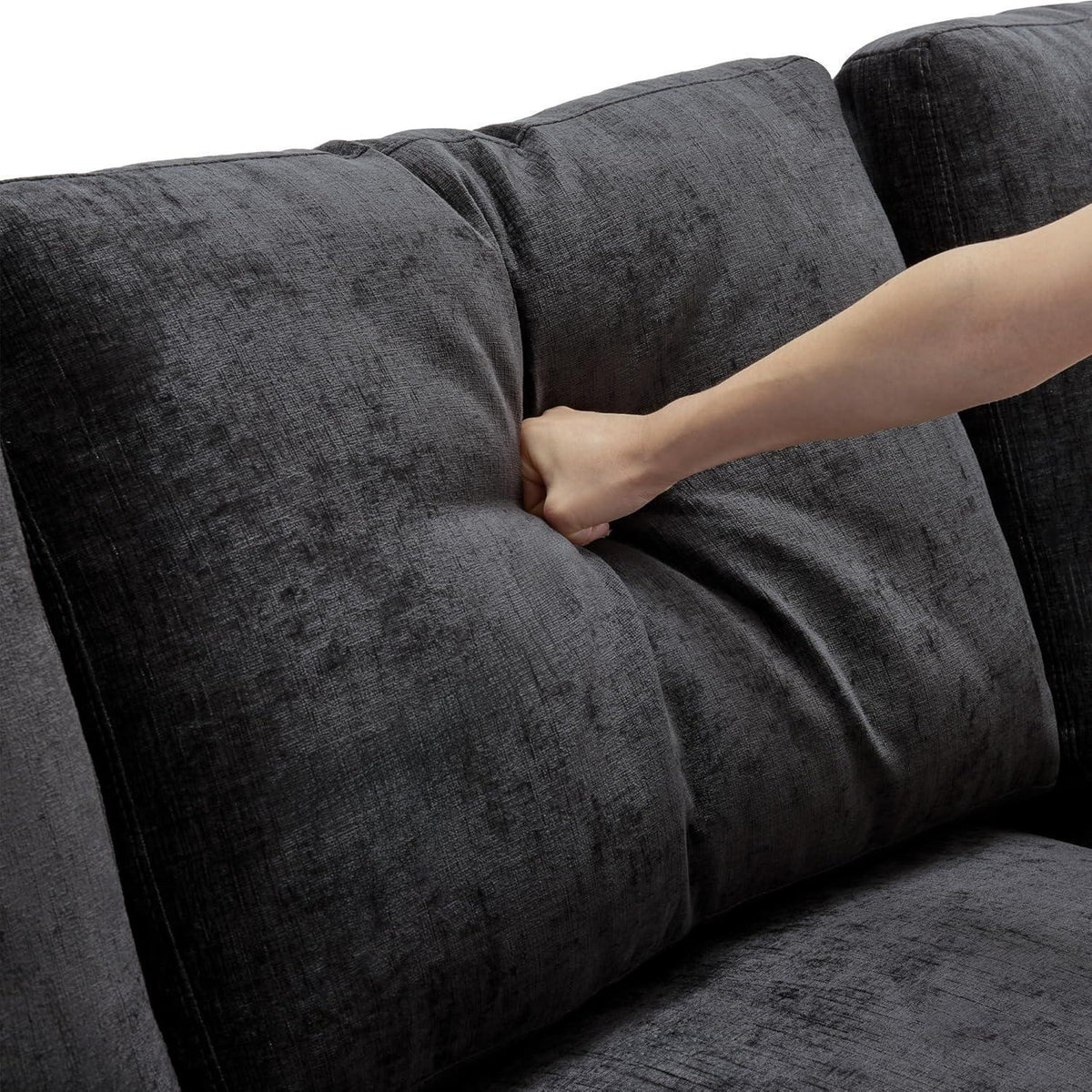 3-Sitzer Sofa mit Fußhocker & Schlaffunktion, Grau