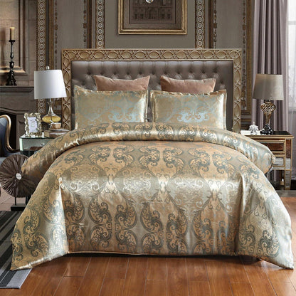Satin Bettwäsche Set 135x200 cm - Goldfarben, 4-teilig