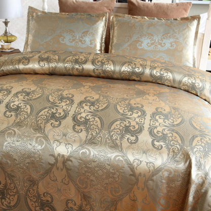 Satin Bettwäsche Set 135x200 cm - Goldfarben, 4-teilig