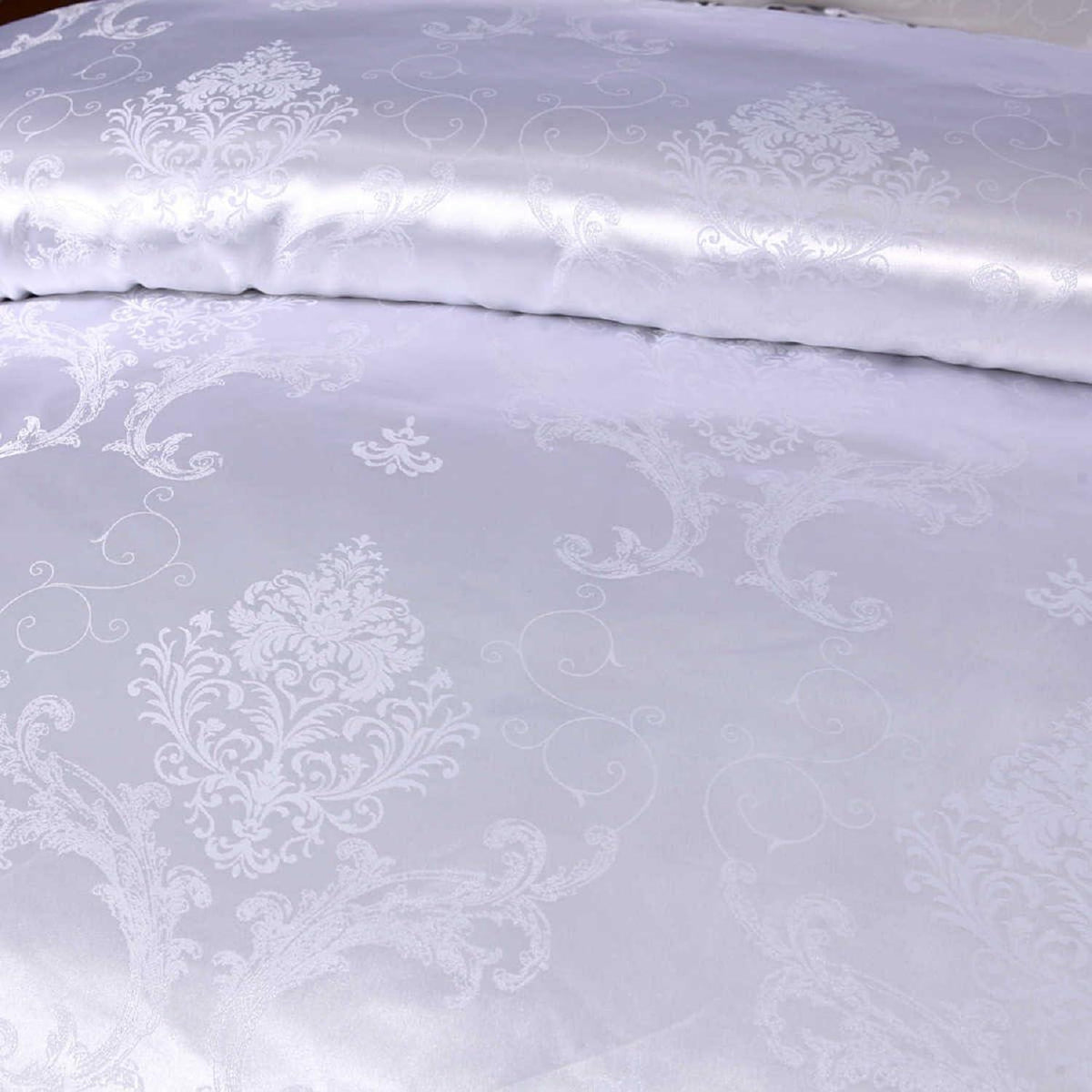 Satin Bettwäsche Set 135x200 cm - 4tlg. Vintage Weiß