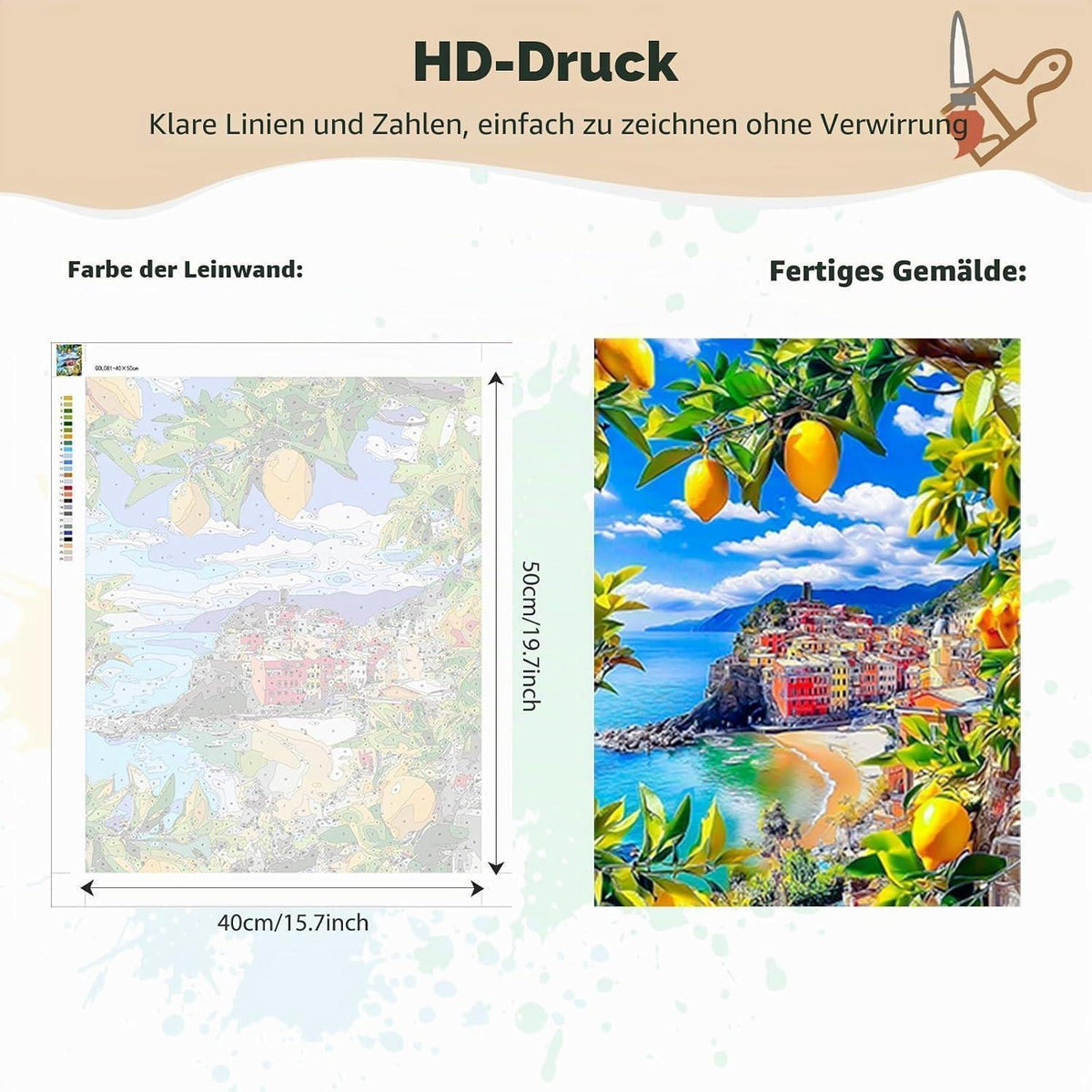 Malen nach Zahlen Meerlandschaft 40x50cm DIY Set Erwachsene