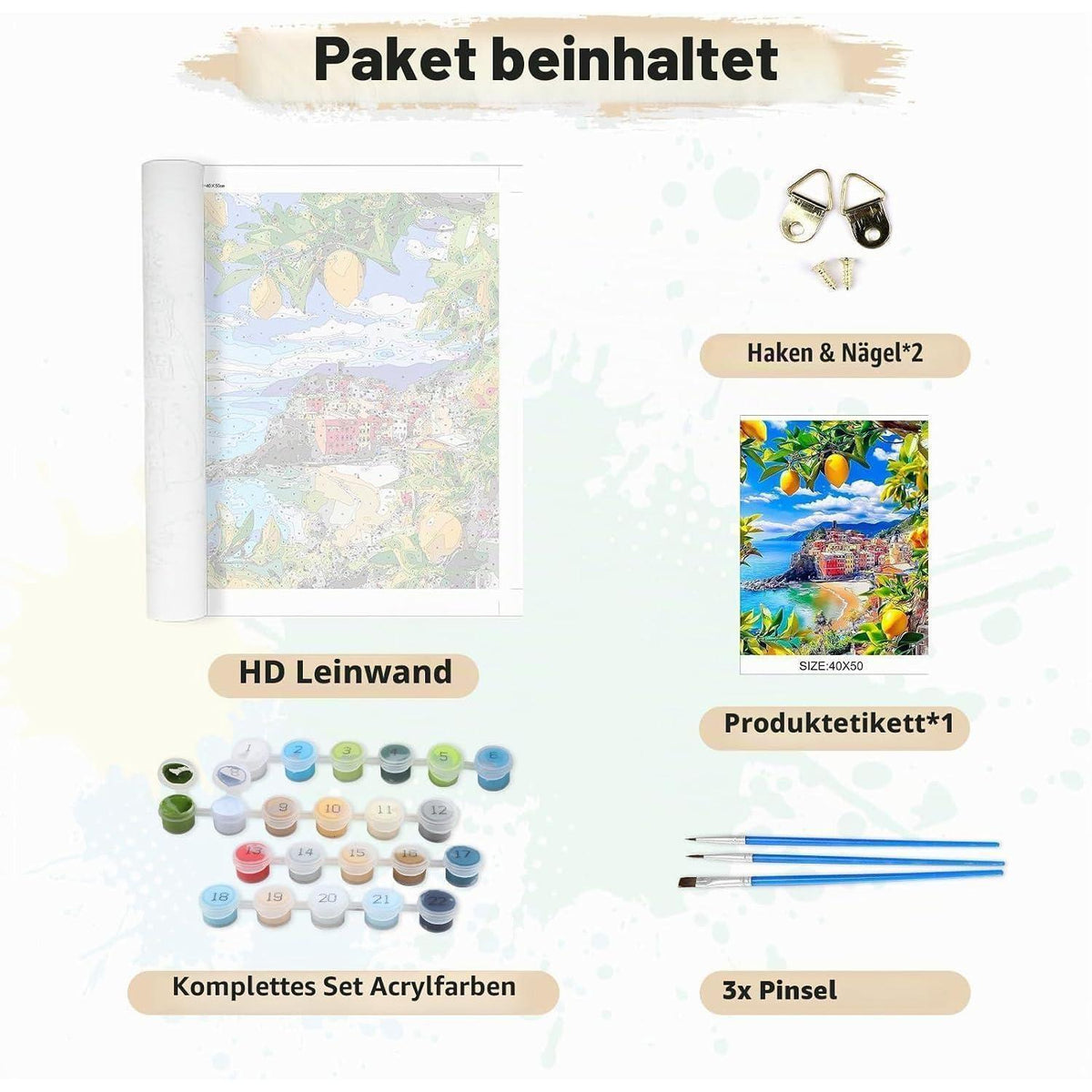 Malen nach Zahlen Meerlandschaft 40x50cm DIY Set Erwachsene