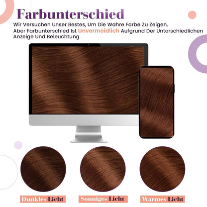 Auburn Braun Echthaar Clip-in Haarverlängerung 40cm