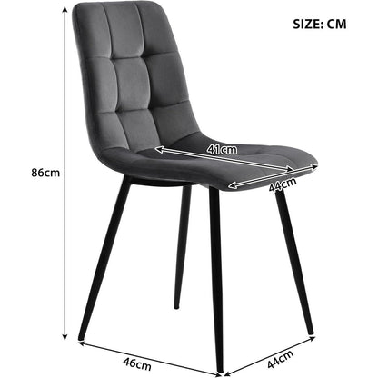 5-teiliges Esstisch Set Grau & Schwarz – Modernes Esszimmer